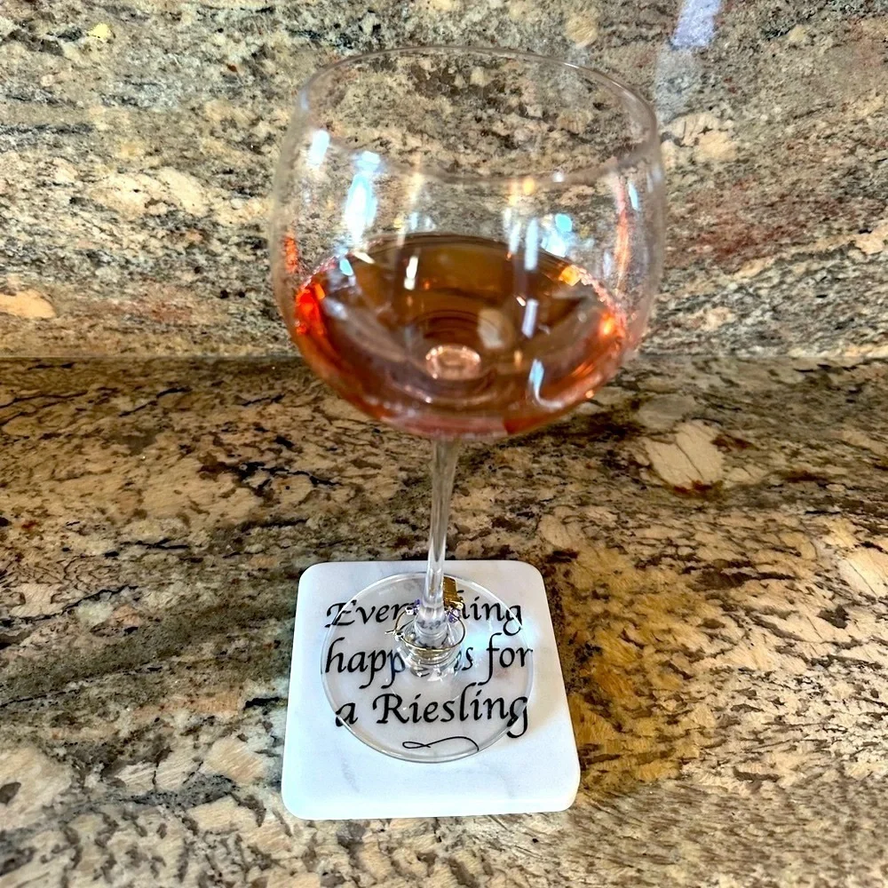 SOLID MARBEL COASTERS WINE lovers theme fun sayings nature stone set of 4 boxed